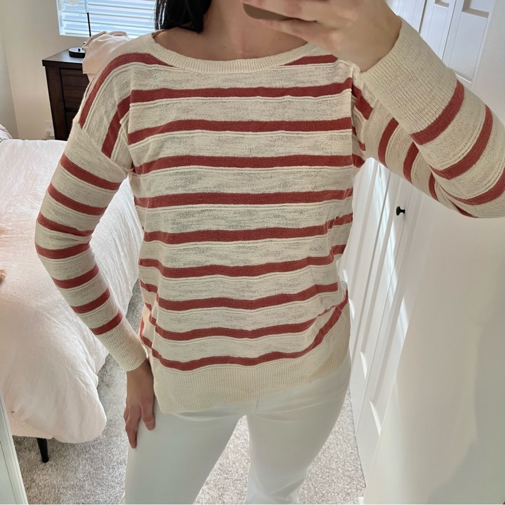 LOFT Striped Pullover Sweater, XS
